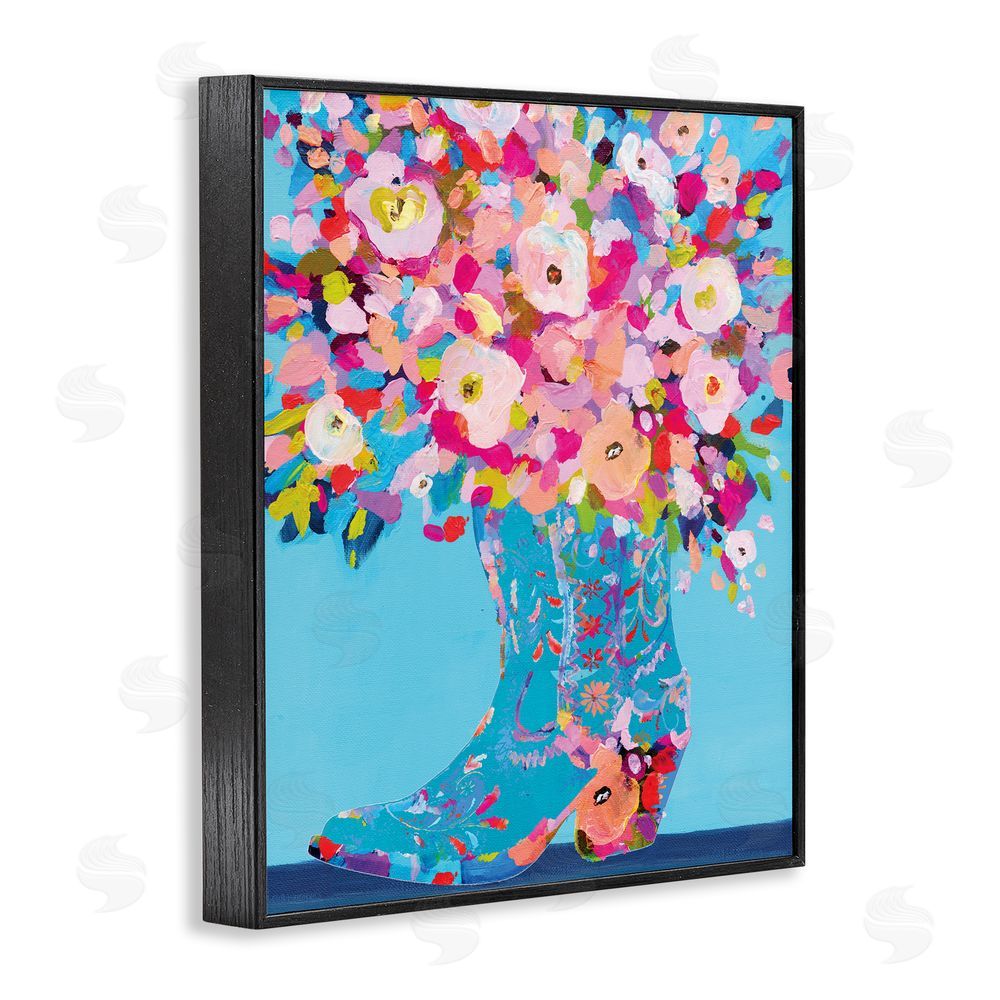Kamdon Kreations Cowgirl Dabs of Color Black Framed Giclee Wall Art Print