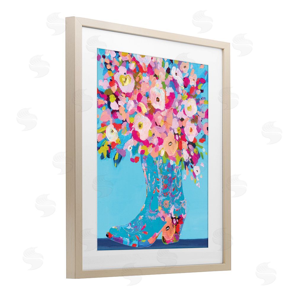 Kamdon Kreations Cowgirl Dabs of Color Birch Framed Print Under Glass Wall Art