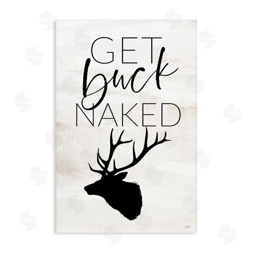 Lux + Me Designs Get Buck Naked Stretched Canvas Wall Art Print