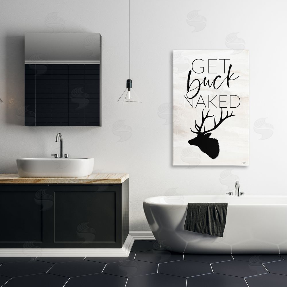 Lux + Me Designs Get Buck Naked Canvas Wall Art Print in Room