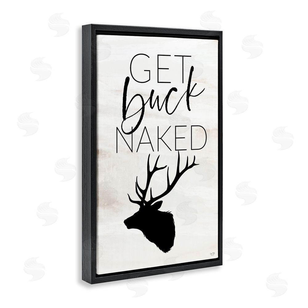 Lux + Me Designs Get Buck Naked Black Floating Frame Canvas Wall Art Print