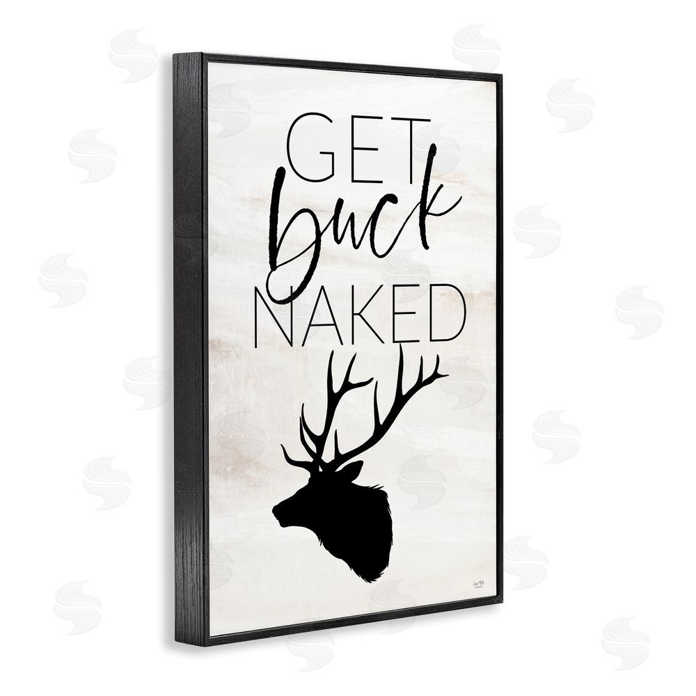 Lux + Me Designs Get Buck Naked Black Framed Giclee Wall Art Print