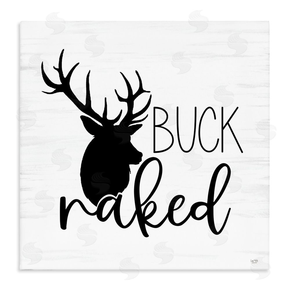 Lux + Me Designs Buck Naked Silhouette Stretched Canvas Wall Art