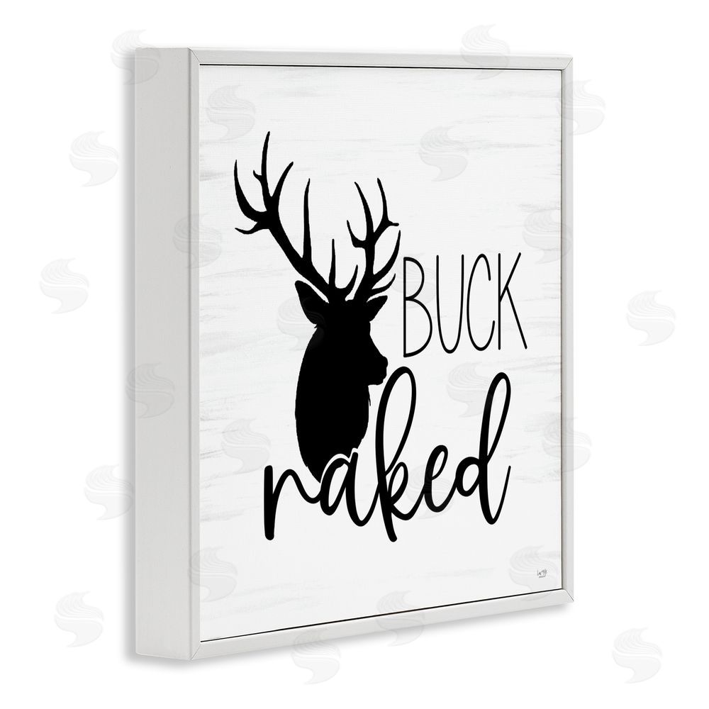 Lux + Me Designs Buck Naked Silhouette White Framed Giclee Wall Art Print