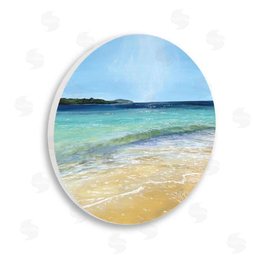 Georgie Harrison Glistening Beach Landscape Wooden Wall Plaque Art Print