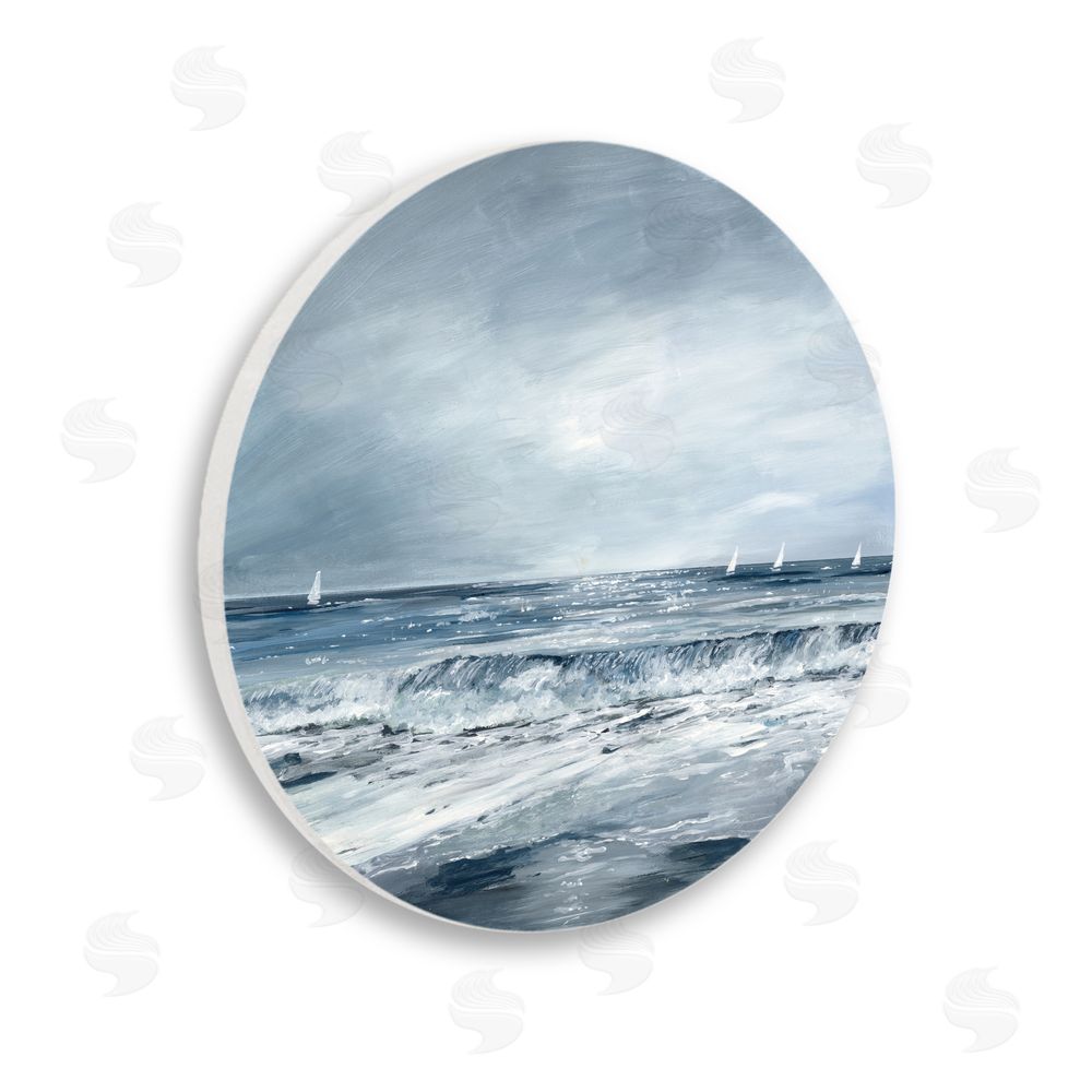 Georgie Harrison Rough Sea Waves & Boats Wall Plaque Art Print