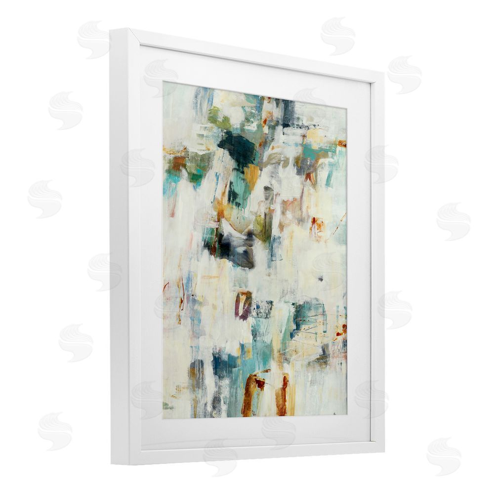 Lisa Ridgers Expressive Chaos Layers White Framed Print Under Glass with Mat Wall Art