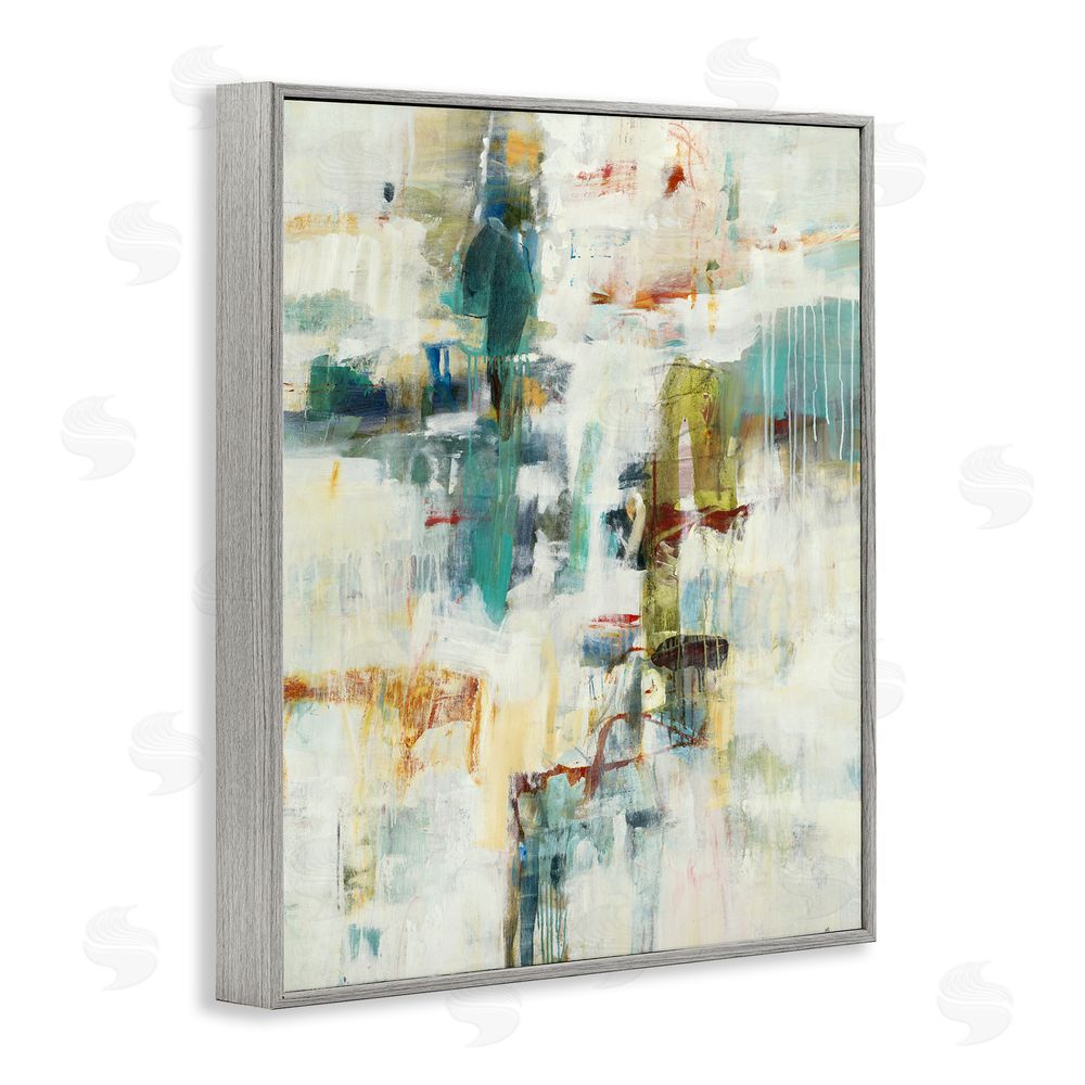 Lisa Ridgers Dynamic Paint Drips Gray Framed Giclee Wall Art Print
