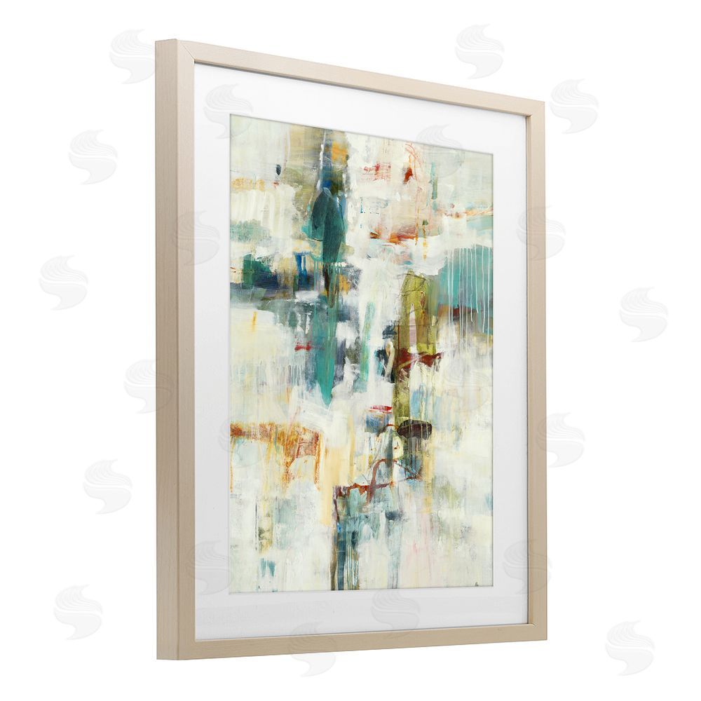 Lisa Ridgers Dynamic Paint Drips Brown Framed Print Under Glass with Mat Wall Art