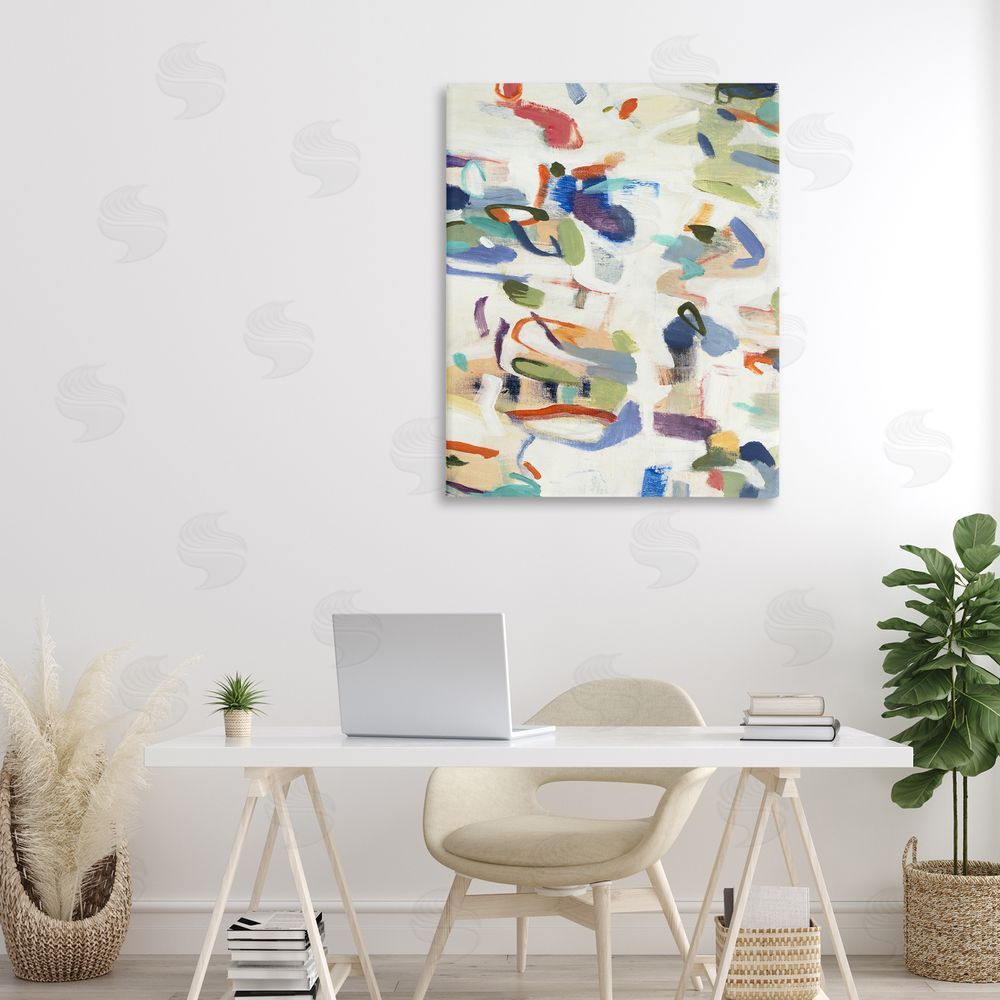 Lisa Ridgers Expressive Composition Brushstrokes Stretched Canvas Wall Art in Room