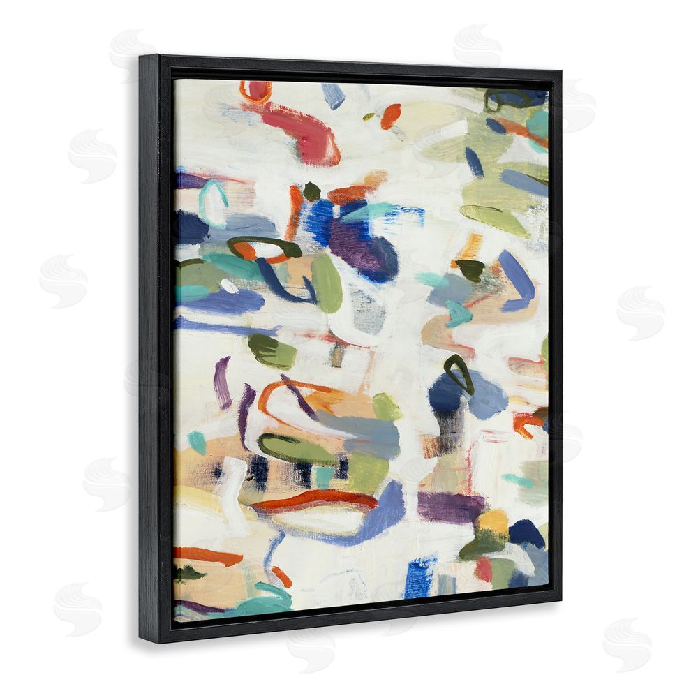 Lisa Ridgers Expressive Composition Brushstrokes Black Floating Frame Canvas Wall Art