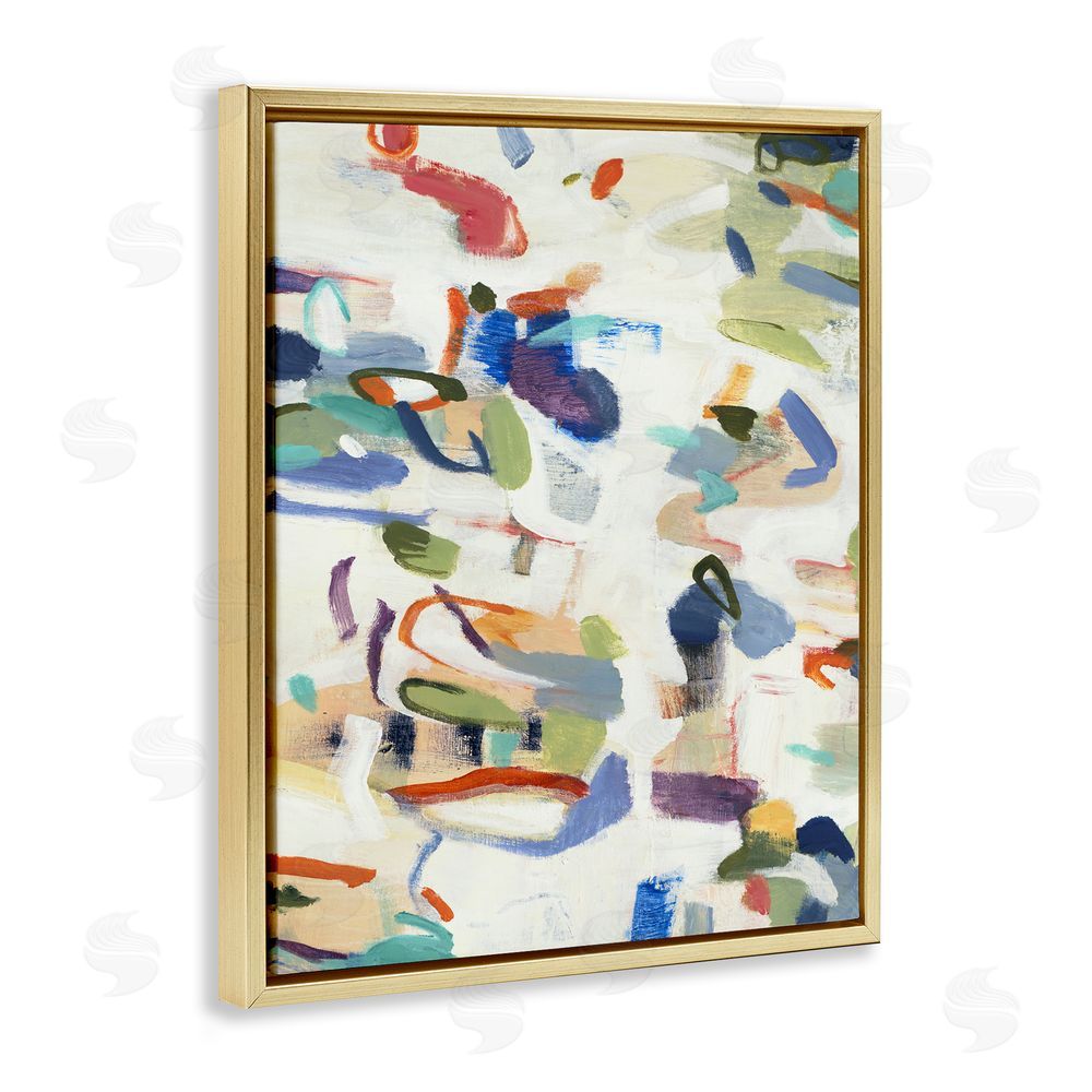Lisa Ridgers Expressive Composition Brushstrokes Gold Floating Frame Canvas Wall Art