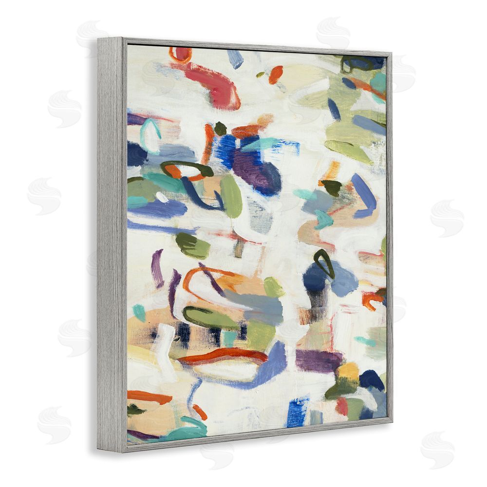 Lisa Ridgers Expressive Composition Brushstrokes Gray Framed Giclee Wall Art Print