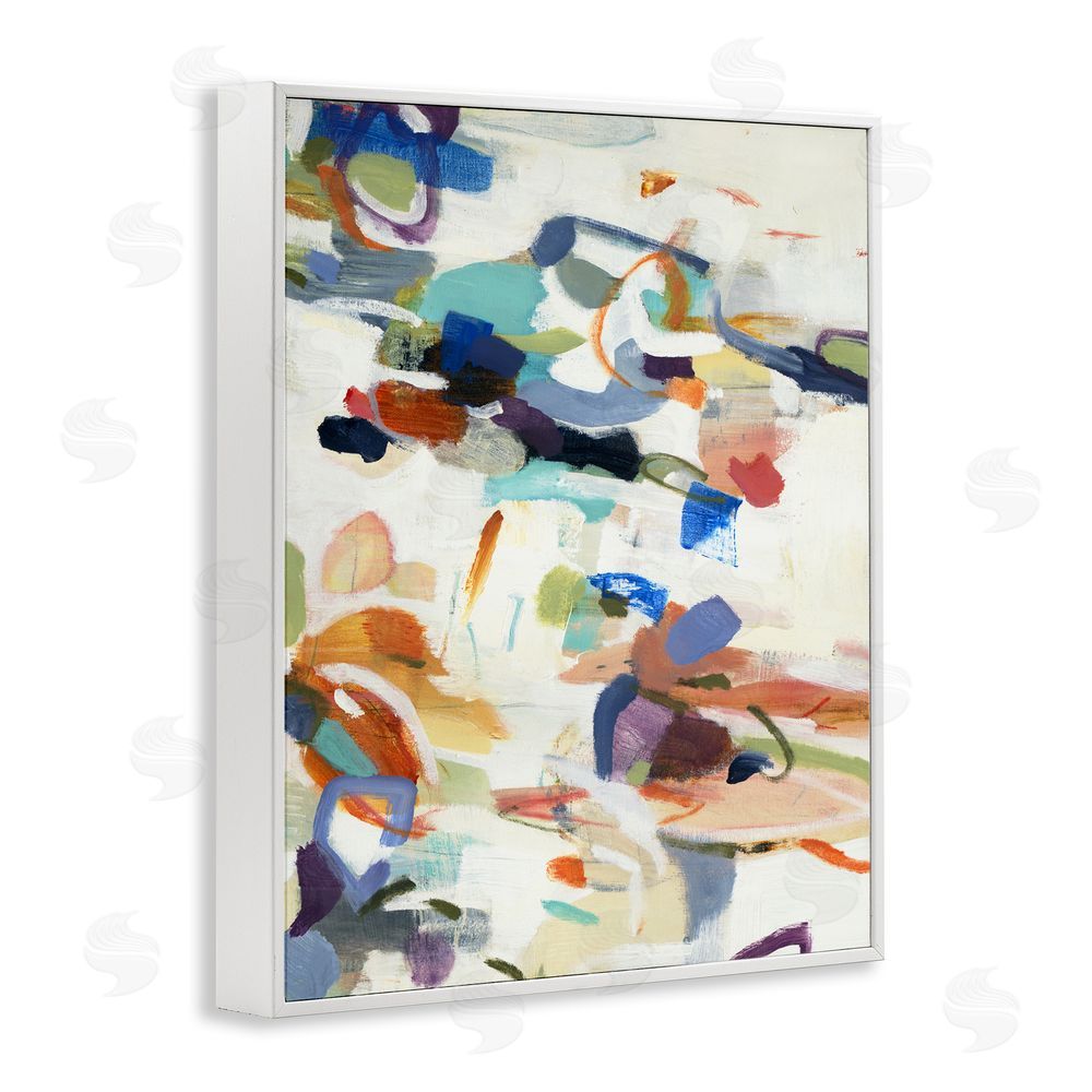 Lisa Ridgers Flowing Stippled Brushstrokes White Framed Giclee Wall Art Print