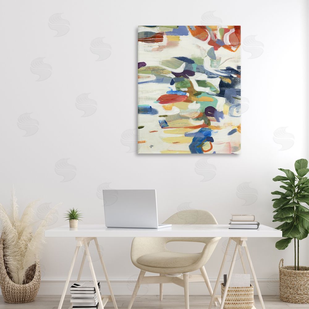 Lisa Ridgers Primary Hued Abstraction Stretched Canvas Wall Art Print in Room