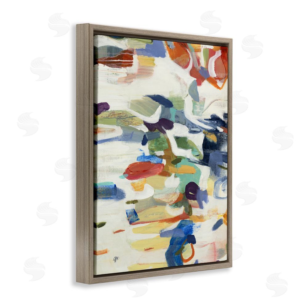 Lisa Ridgers Primary Hued Abstraction Brown Floating Frame Canvas Wall Art Print