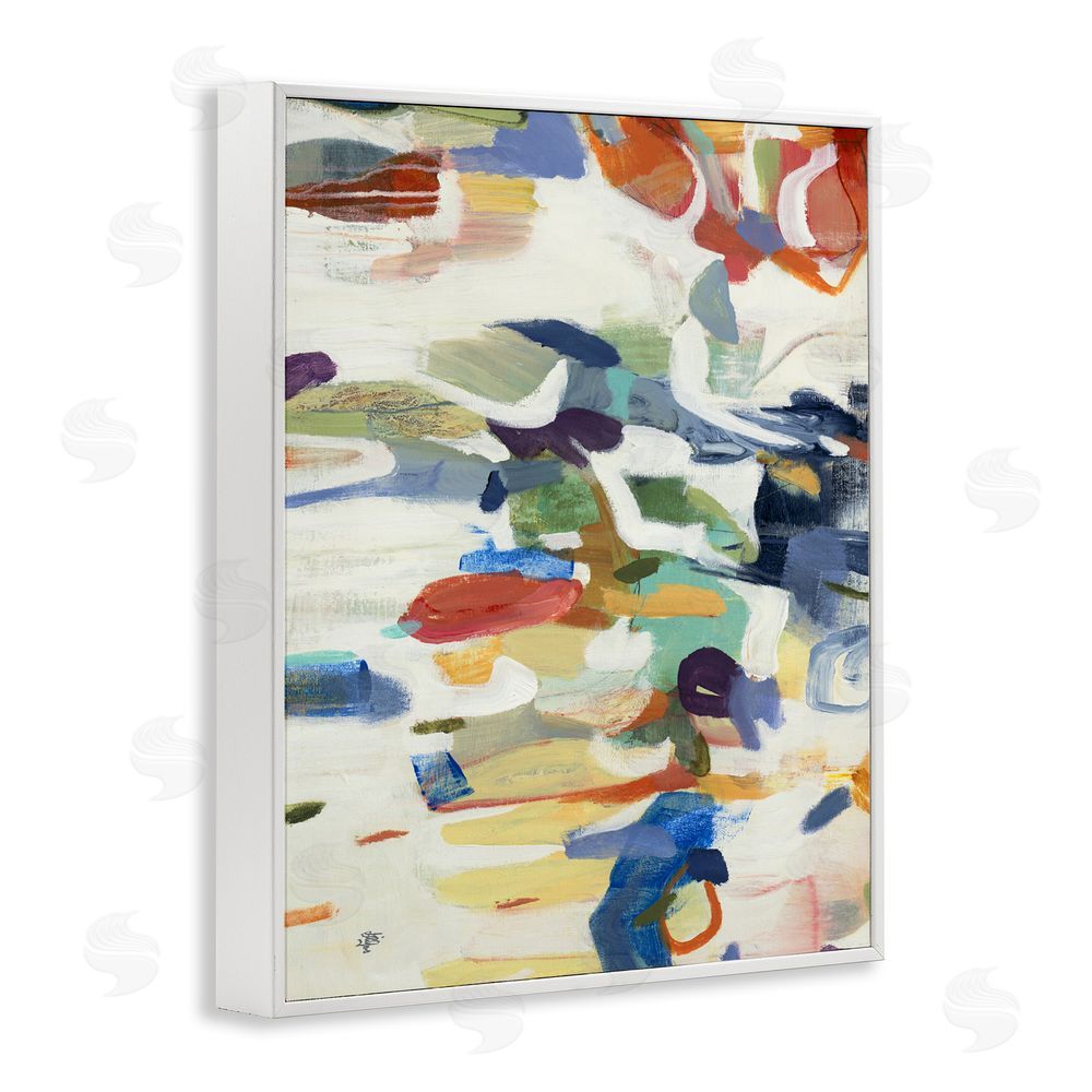 Lisa Ridgers Primary Hued Abstraction White Framed Giclee Wall Art Print