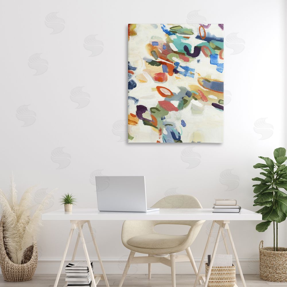 Lisa Ridgers Multihued Expressive Abstract Stretched Canvas Wall Art in Room