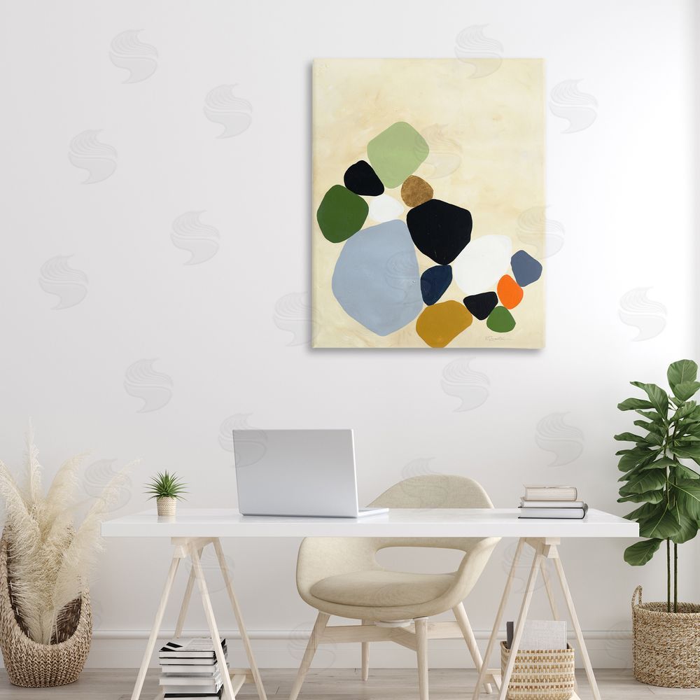 Ruth Fromstein Balanced Shapes Cluster Stretched Canvas Wall Art in Room