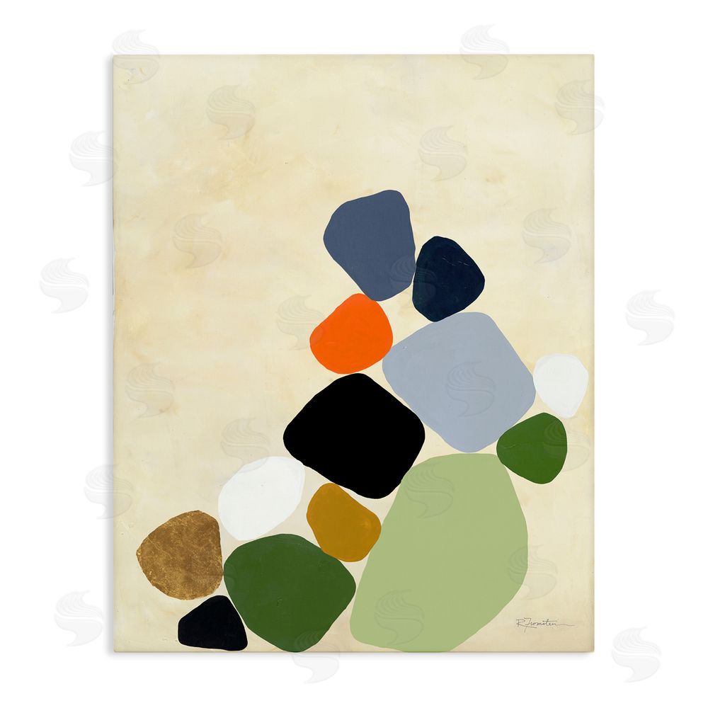 Ruth Fromstein Cluster of Minimal Pebbles Stretched Canvas Wall Art Print