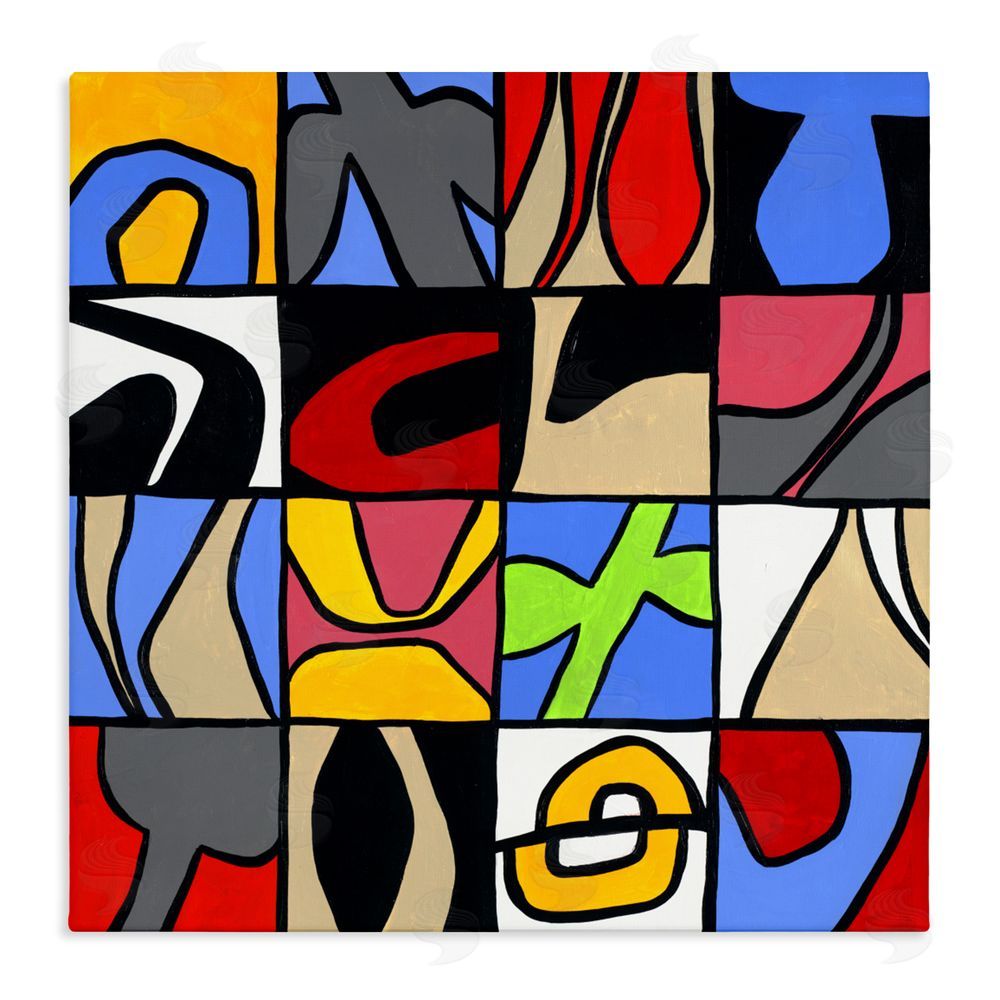 Ruth Fromstein Alternating Contrast Shapes Abstraction Stretched Canvas Wall Art Print