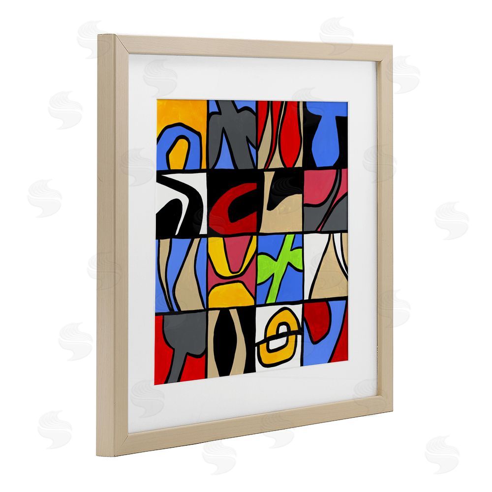 Ruth Fromstein Alternating Contrast Shapes Abstraction Birch Framed Print Under Glass Wall Art