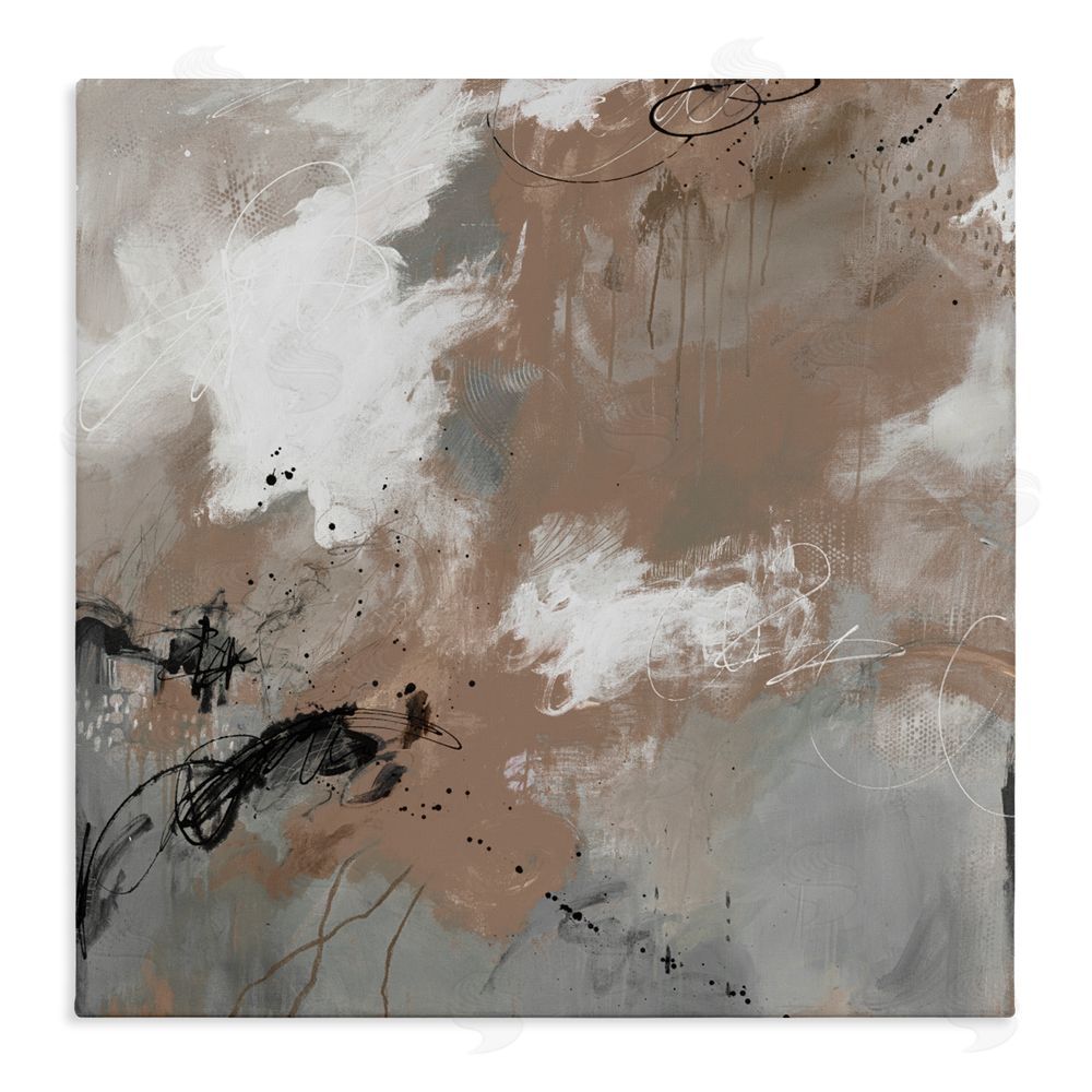 Ruth Fromstein Brown & Grey Brushwork Stretched Canvas Wall Art Print