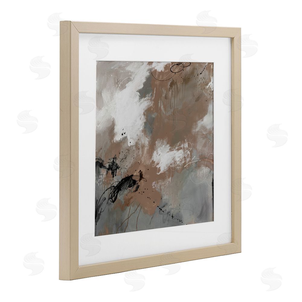 Ruth Fromstein Brown & Grey Brushwork Birch Framed Print Under Glass Wall Art