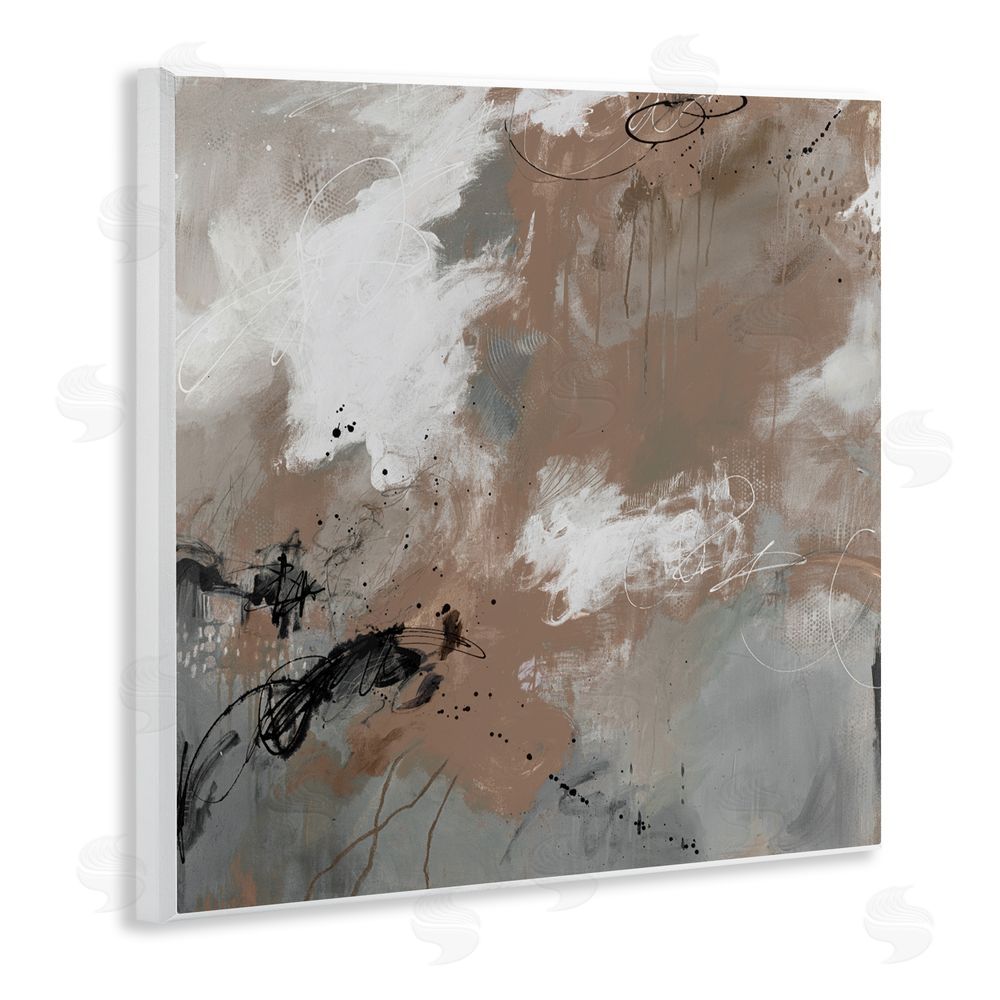 Ruth Fromstein Brown & Grey Brushwork Wall Plaque Art Print