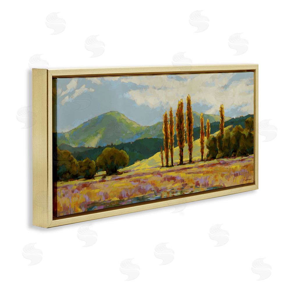Trevor Copenhaver Vast Subdued Countryside Gold Floating Frame Canvas Wall Art Print