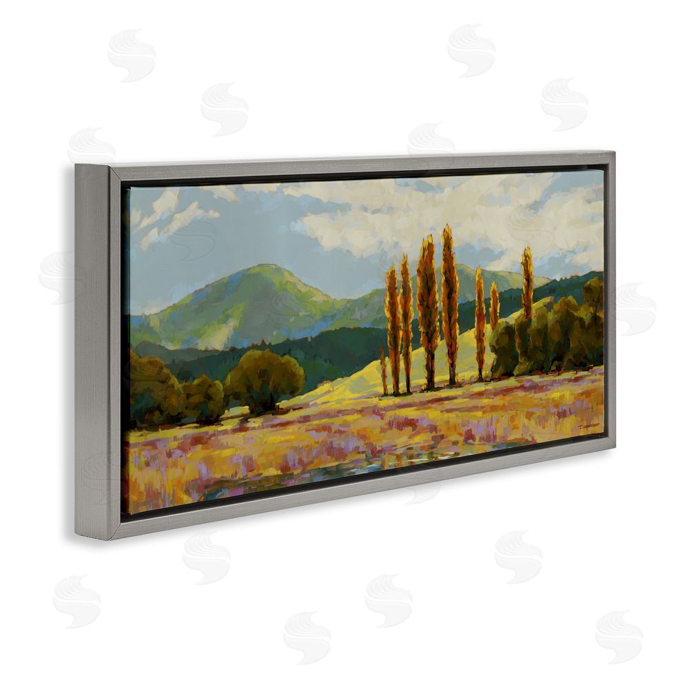 Trevor Copenhaver Vast Subdued Countryside Gray Floating Frame Canvas Wall Art Print