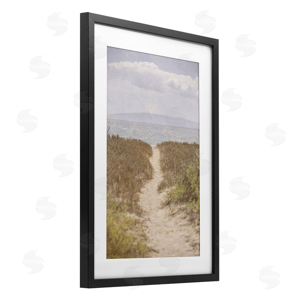Aaron Matheson Path to Misty Ocean Black Framed Print Under Glass Wall Art