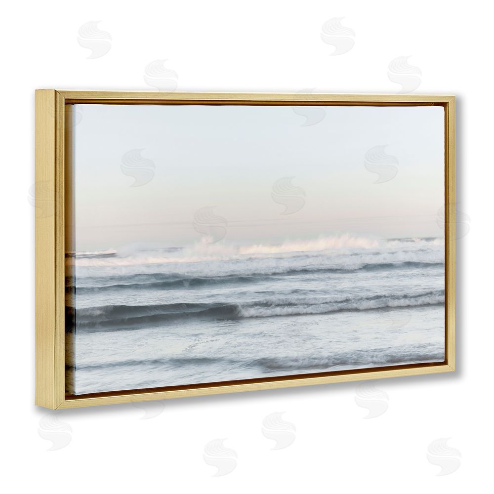 Melissa McClain Serene Ocean Waves Calmness Gold Floating Frame Canvas Wall Art Print