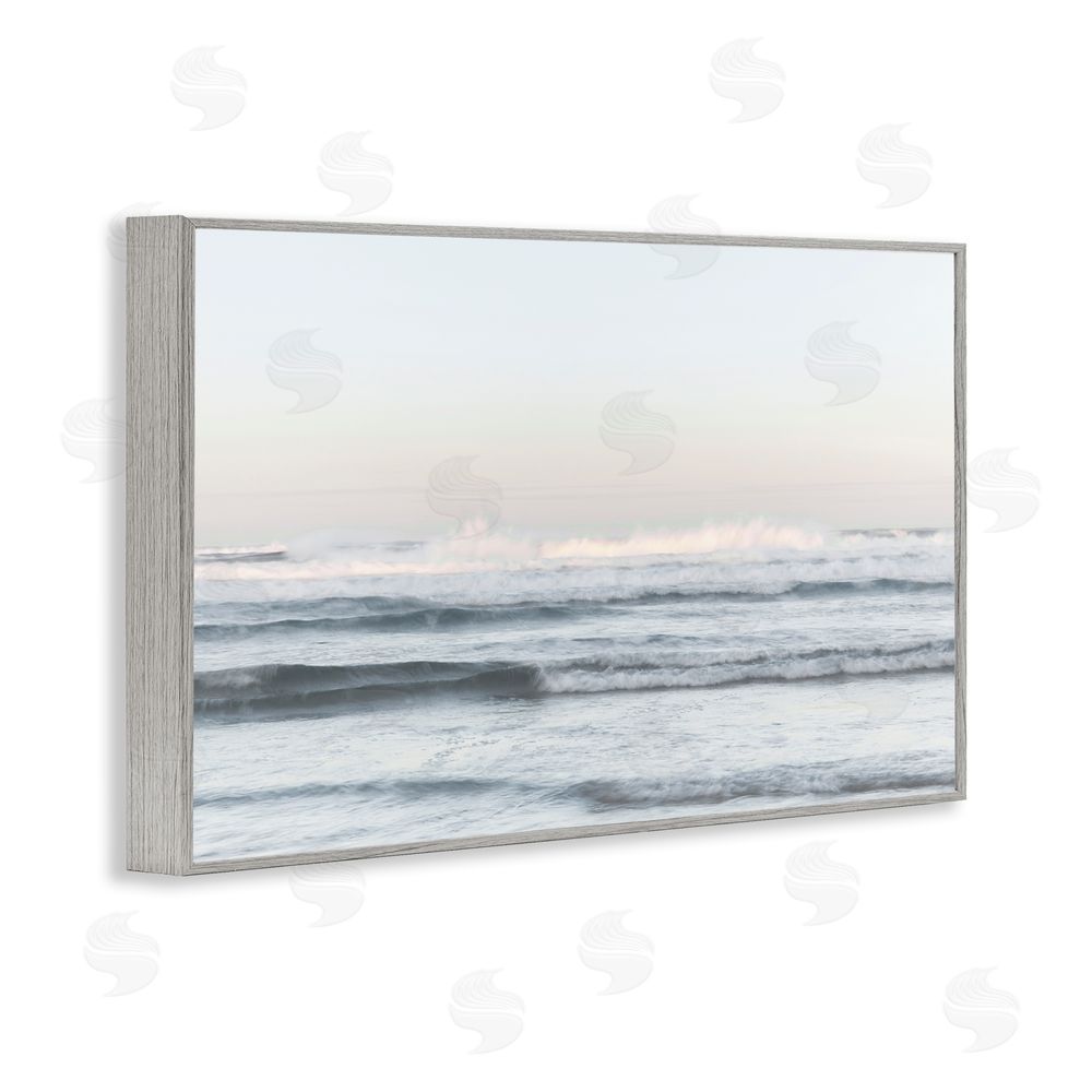 Melissa McClain Serene Ocean Waves Calmness Gray Framed Giclee Wall Art Print