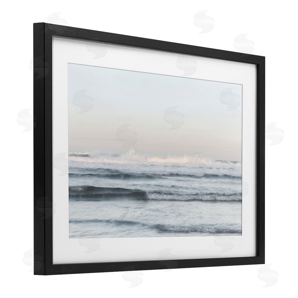 Melissa McClain Serene Ocean Waves Calmness Black Framed Print Under Glass Wall Art