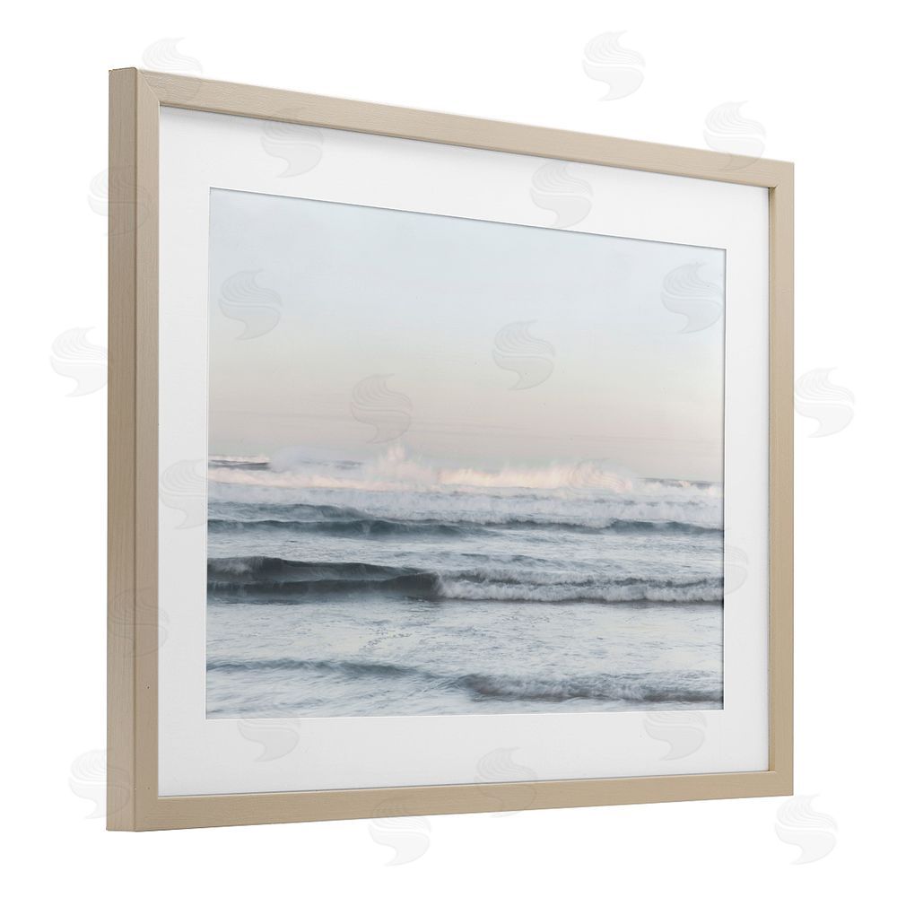 Melissa McClain Serene Ocean Waves Calmness Brown Framed Print Under Glass Wall Art