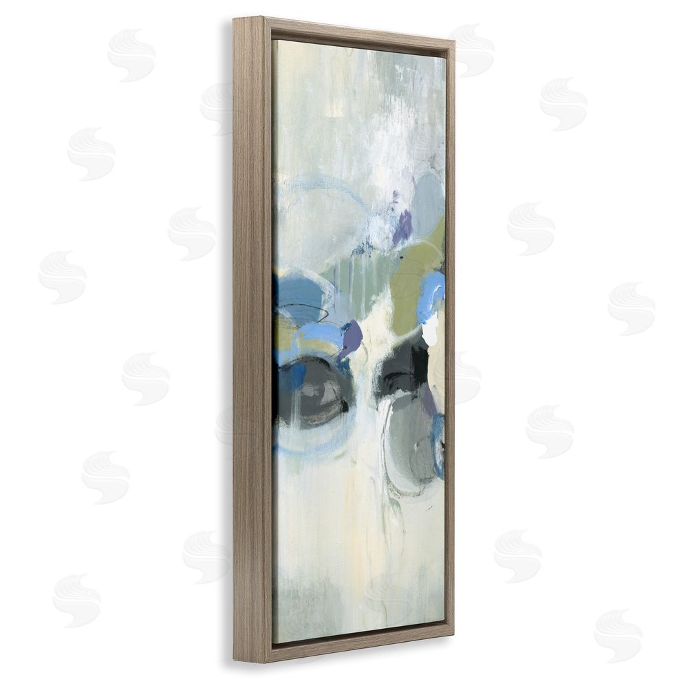 Lisa Ridgers Muted Circular Dapples Brown Floating Frame Canvas Wall Art Print