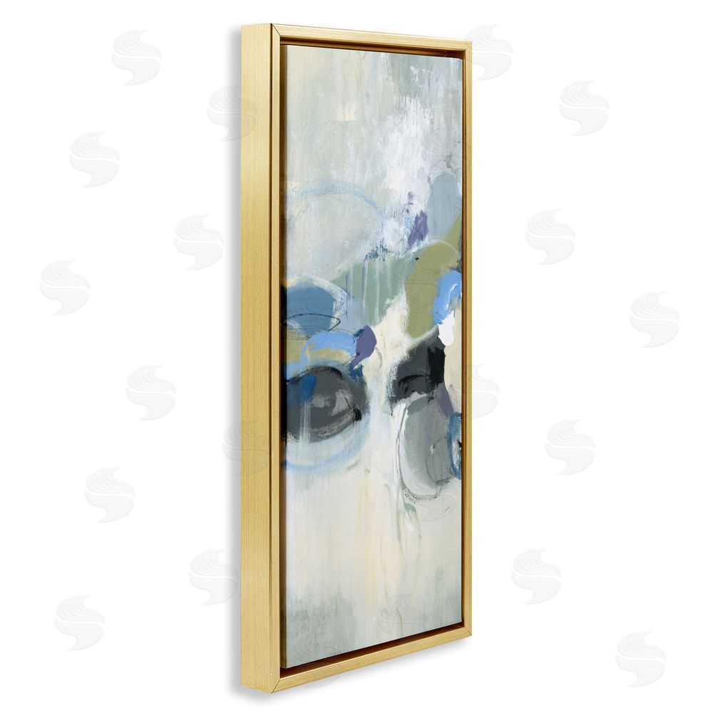Lisa Ridgers Muted Circular Dapples Gold Floating Frame Canvas Wall Art Print