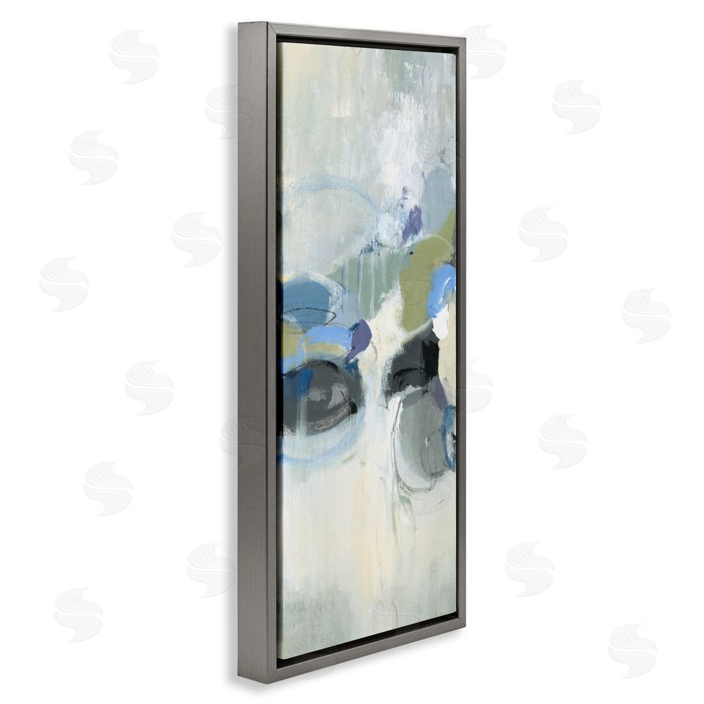 Lisa Ridgers Muted Circular Dapples Gray Floating Frame Canvas Wall Art Print
