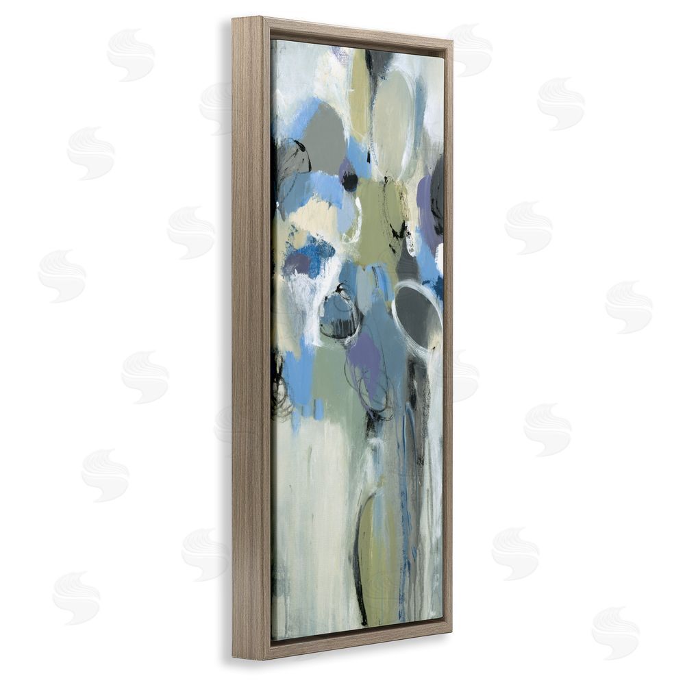 Lisa Ridgers Beige & Blue Abstraction Brown Floating Frame Canvas Wall Art Print