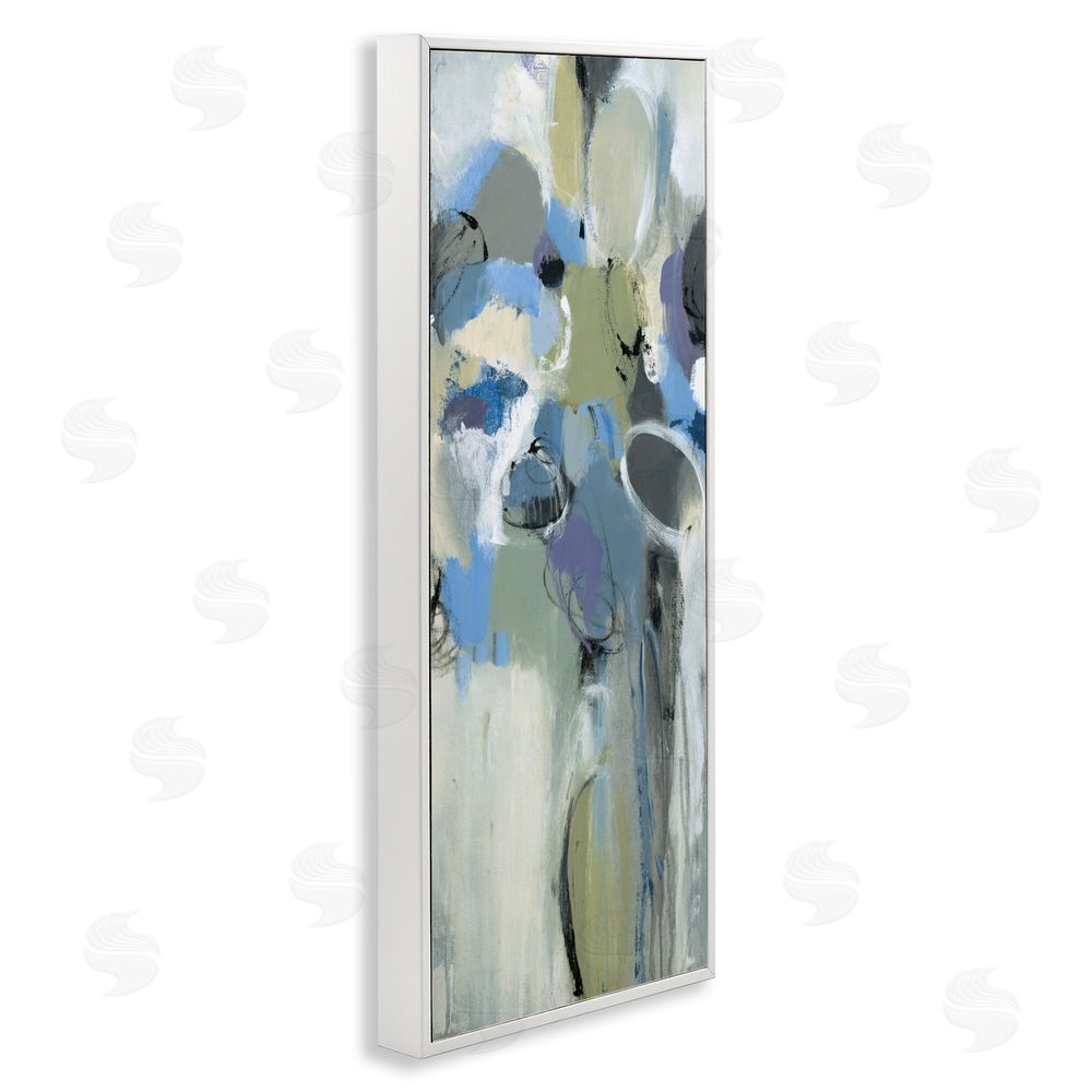 Lisa Ridgers Beige & Blue Abstraction White Framed Giclee Wall Art Print