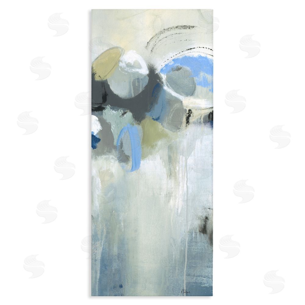 Lisa Ridgers Beige & Blue Dapples Stretched Canvas Wall Art Print