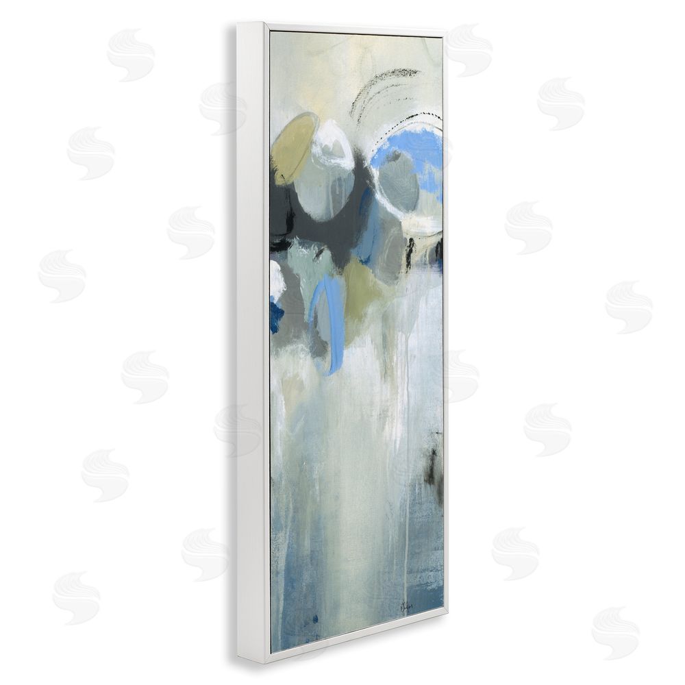 Lisa Ridgers Beige & Blue Dapples White Framed Giclee Wall Art Print