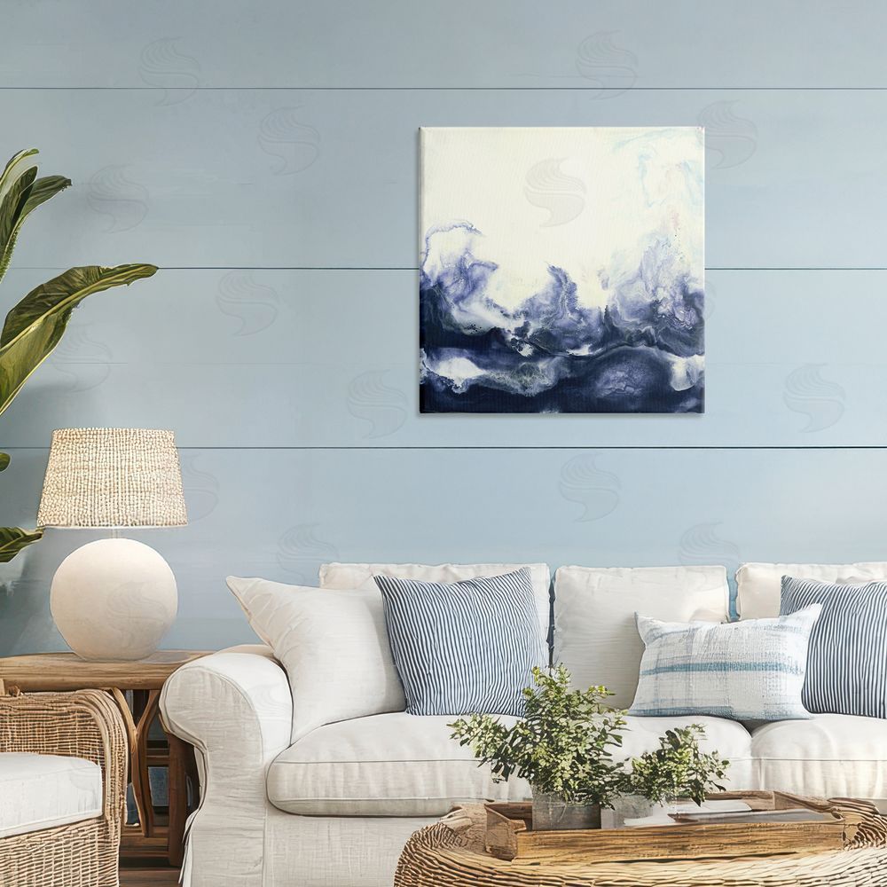 Laura Van Horne Oceanic Fluid Swirl Stretched Canvas Wall Art Print in Room