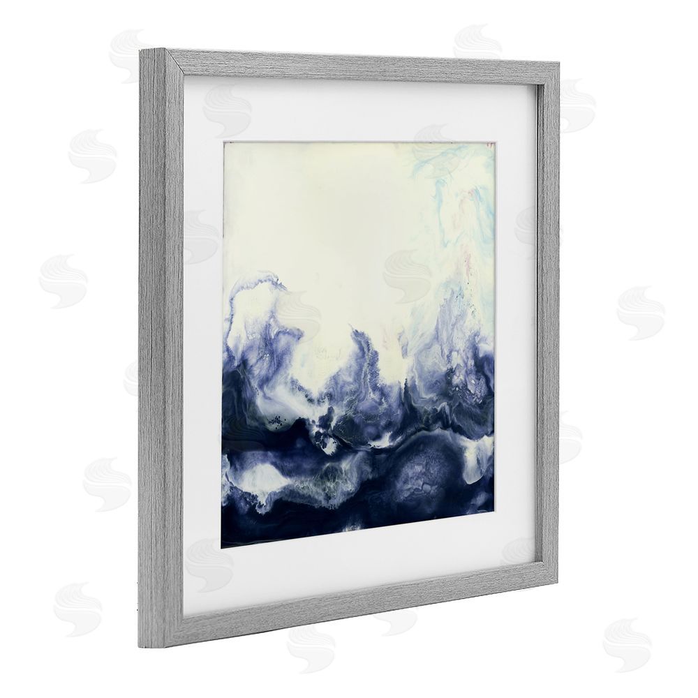 Laura Van Horne Oceanic Fluid Swirl Gray Framed Print Under Glass Wall Art