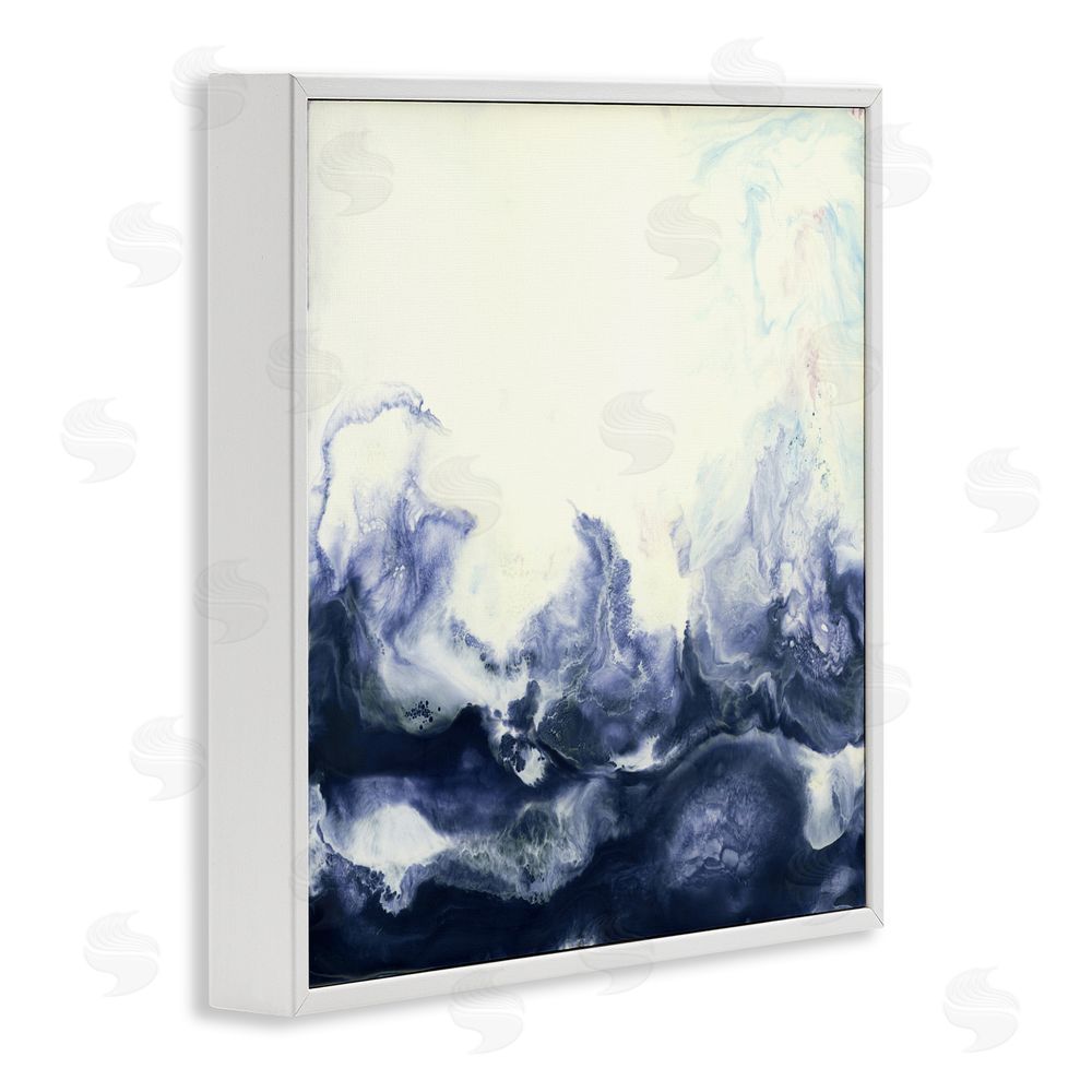 Laura Van Horne Oceanic Fluid Swirl White Framed Giclee Wall Art Print