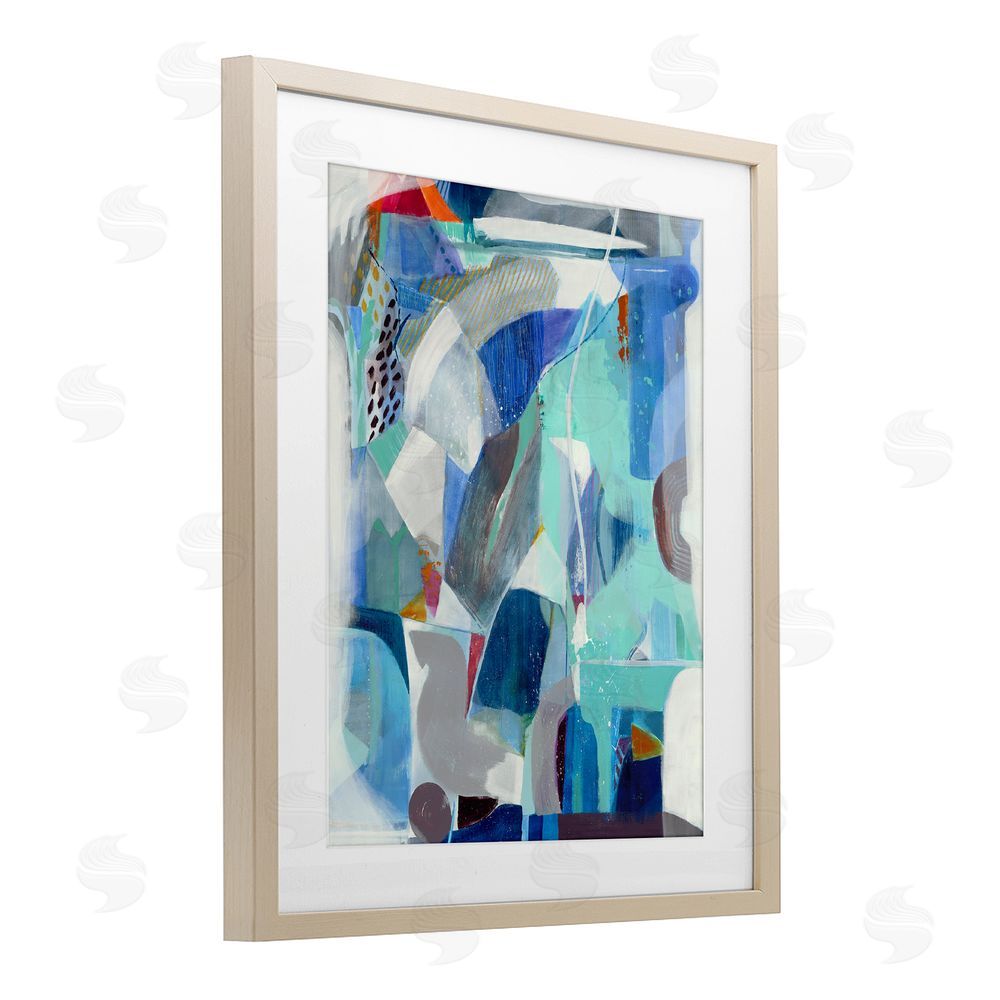 Jill Martin Complex Blue Layers Birch Framed Print Under Glass Wall Art