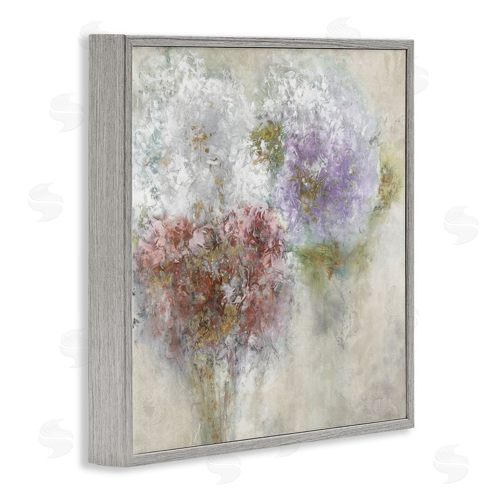 Leah Rei Dappled Visuals Flowers Gray Framed Giclee Wall Art Print