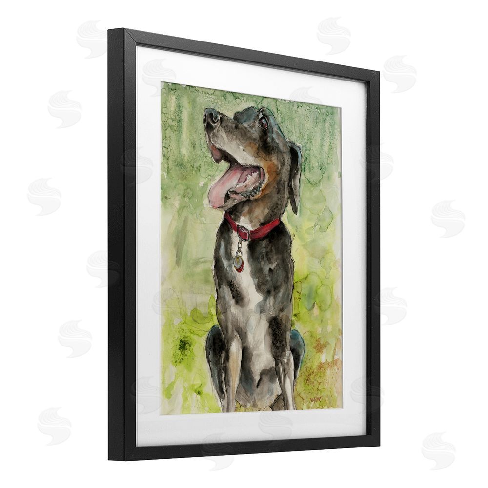 Patti Mann A Dog's Happiness Black Framed Print Under Glass Wall Art