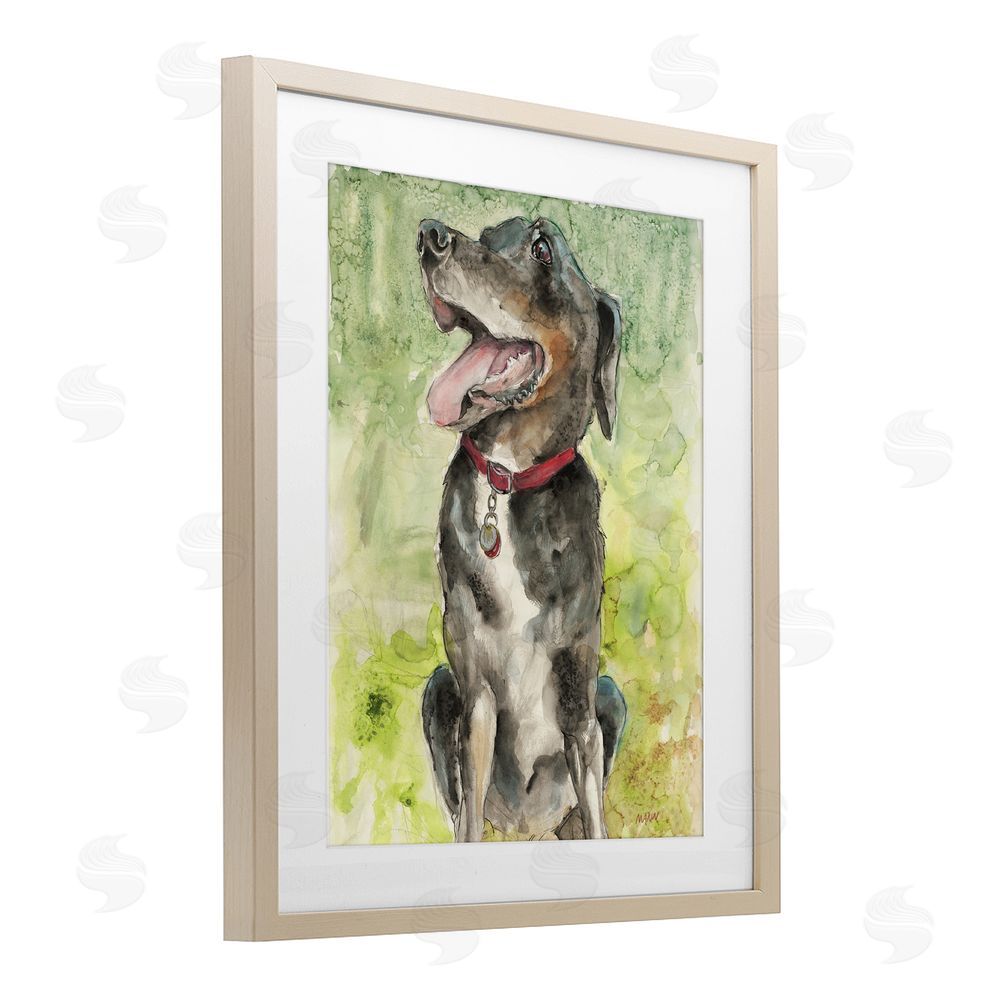Patti Mann A Dog's Happiness Birch Framed Print Under Glass Wall Art